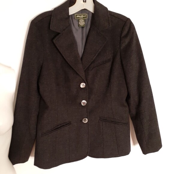 Eddie Bauer charcoal gray wool Blazer jacket classic quiet luxury quality pm m - Picture 1 of 6
